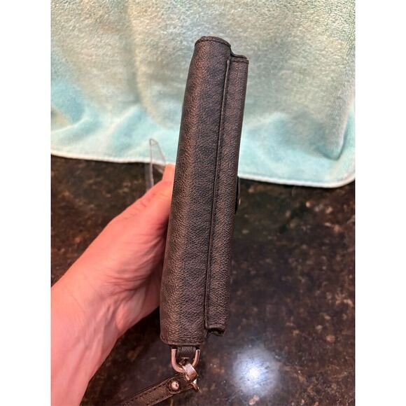 Michael Kors Women's Black Zip-Around Wallet with Logo Accents - Picture 7 of 10